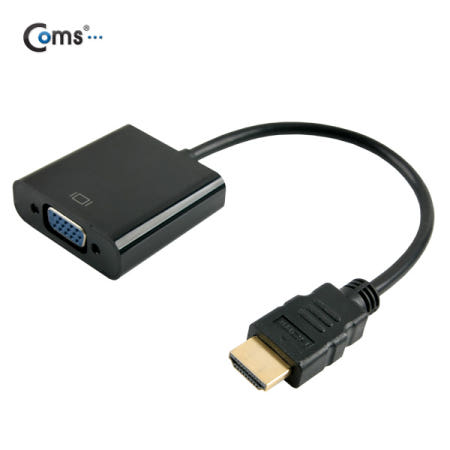 Coms HDMI 컨버터 HDMI VGA 오디오 미지원 블랙 케이블 일체형 / FW705
