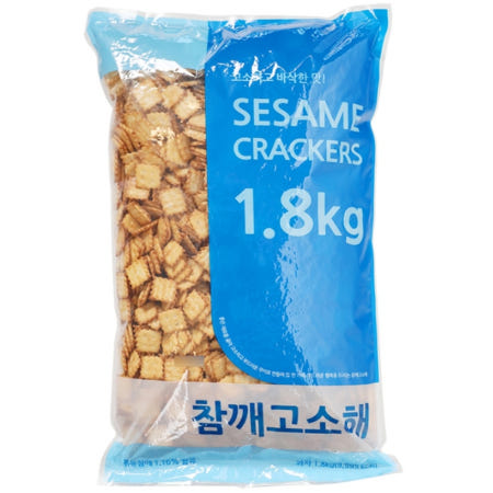 신흥제과 대용량 벌크 쿠키 비스켓 크래커 업소용 홈쿠킹 인간사료 참깨고소해, 1.8kg, 1개