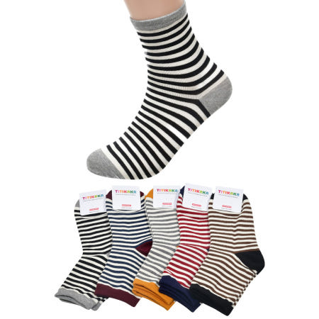 [드림로켓 협력사]국산 스트라이프 여성 양말 교복 사계절 발편한 중목 5켤레 세트 고등학생 중학생 성인 간호사 원피스 레깅스 색깔 긴목 삭스 발목긴 여학생 댄스 컬러 선물 묶음 패션