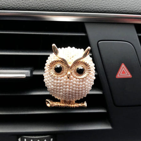 [해외]명품자동차방향제 진주 올빼미 자동차 장식 공기 청정기 자동 콘센트 향수 클립 자동차 아로마 디퓨저,귀여운 선물