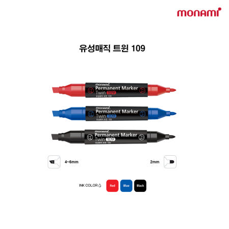 모나미 유성매직 트윈 109 1타스 12입
