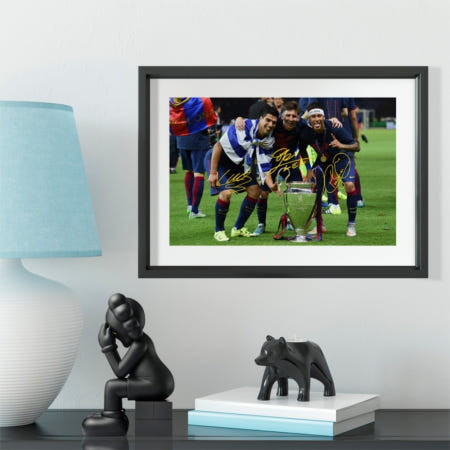 [해외]바르셀로나 MSN 사진 액자 장식품 기념품 사인 그림 포스터 메시 수아레즈 네이마르 축구 팬 선물 굿즈