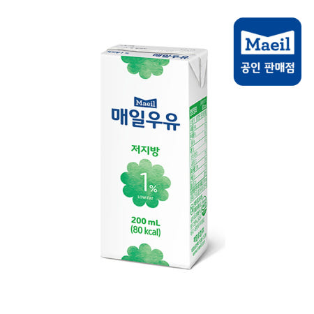 매일우유 멸균 저지방 우유 1프로 200ml x 24팩