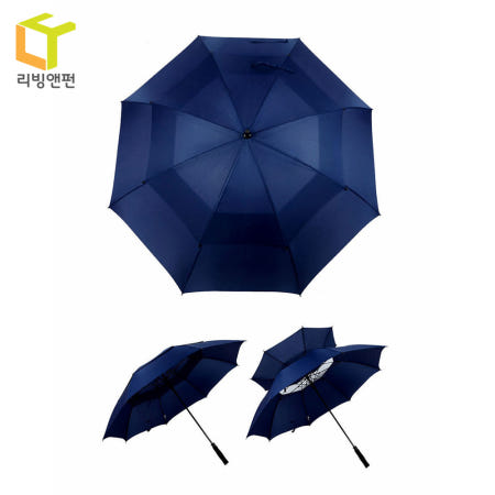 [리빙앤펀협력사]대형 골프우산 2중 지붕 방풍우산 원터치 자동 우산