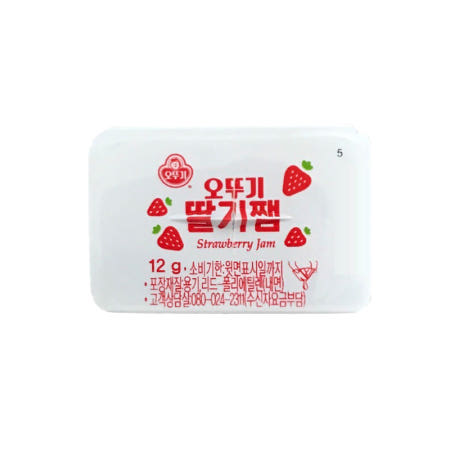 오뚜기 일회용 딸기잼 디스펜팩 12g 24개 일회용잼 간식 토스트 식빵