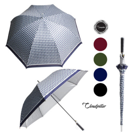 클라우드필라 70체크실버(대동)화이바/장우산.자동우산 판촉물 제작 단체 행사 개업 기념품 답례품 회사 분양 홍보 대량 선물