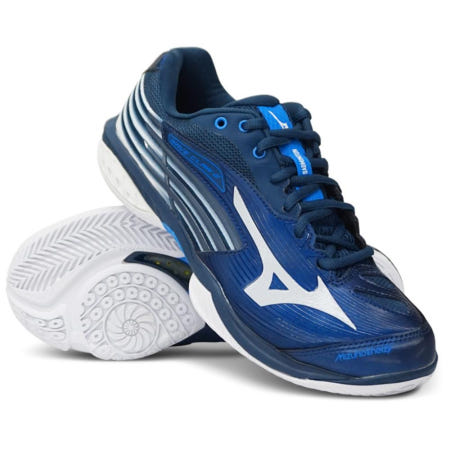 [해외]미즈노 웨이브 클로 2 와이드 배드민턴화 4E 네이비