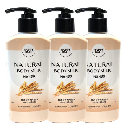 해피바스 정말 순한 바디밀크 베이비파우더향 400g x3개