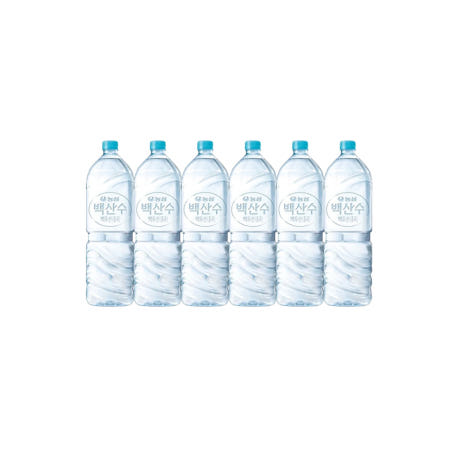 백산수 무라벨 2L 6개 생수 물  사무실배달 정기배송 농심