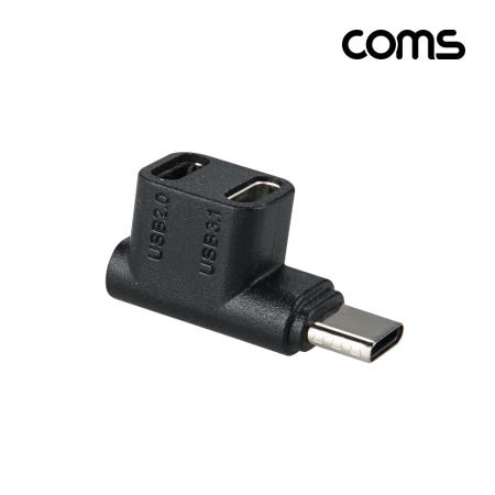 Coms C타입 Type C 젠더 F형 연장 90도 꺾임 고속충전 MFF / IH612