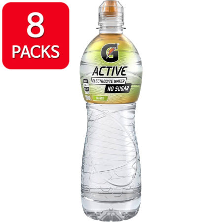 [해외]Gatorade G active 게토레이 엑티브 일렉트로라이트 이온음료 전해질 망고맛 제로슈가 무설탕 600ml 8팩