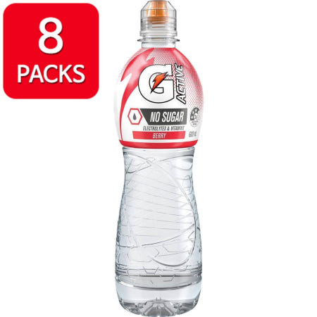 [해외]Gatorade G active 게토레이 엑티브 일렉트로라이트 이온음료 전해질 베리맛 제로슈가 무설탕 600ml 8팩