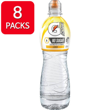 [해외]Gatorade G active 게토레이 G 엑티브 일렉트로라이트 이온음료 전해질 레몬맛 제로슈가 무설탕 600ml 8팩