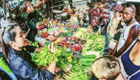 태국 방콕 최대 규모의 시장 방문 태국 쿠킹 클래스