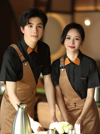 [협력업체][해외]카페 음식점 유니폼 반팔 웨이터 아르바이트 홀 서빙복 알바 조리 커피 가게 레스토랑 호텔