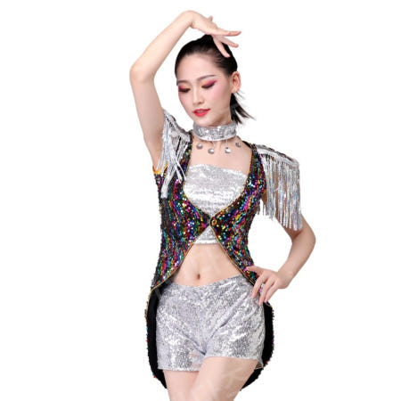 [하빈다즈협력업체][해외]난타 공연복 여성 반짝이 단체복 댄스복 방송댄스 장구 드럼 응원 의상