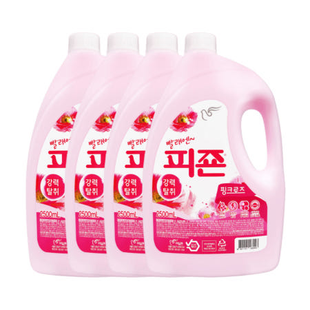 피죤 섬유유연제 핑크로즈 2500ml 4개