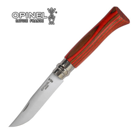 오피넬 정식수입업체 No 08 Laminated Birch RED 한정품 접이식나이프