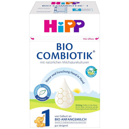 [해외]HiPP 힙 바이오 콤비오틱 1단계 분유 600g  4개팩 오메가 3 유기농 전분 함유독일