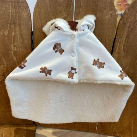 [해외]강아지 베어 망토담요 가성비 474087 아이보리 × S