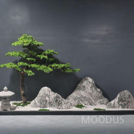 [무드어스 협력업체][해외]천연 스노우 웨이브 스톤 슬라이스 조합  타이 산 작은 암석 중국식 건조 조경 빌라 실내 안뜰