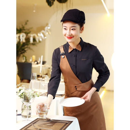 [협력업체][해외]유니폼 반팔 웨이터 아르바이트 홀 서빙복 알바 조리