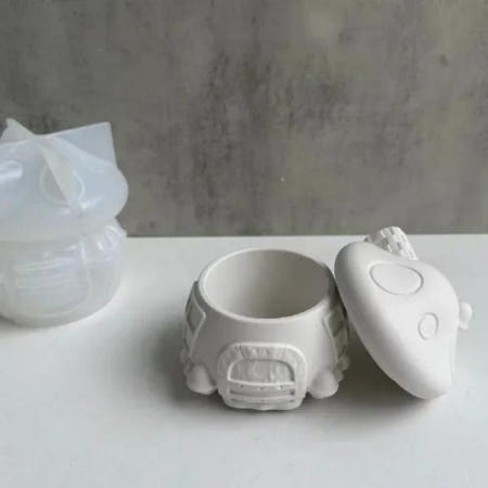 [해외]버섯 집 실리콘 몰드, DIY 아로마 테라피, 석고 캔들 항아리, 상자, 에폭시 수지 홈 데코, 3D