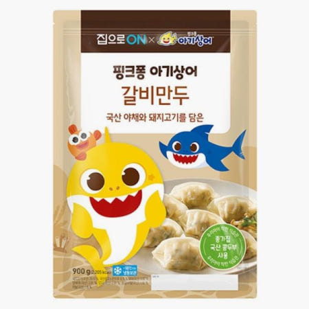 정원 집으로ON 핑크퐁 갈비만두 탑티어 어린이 아이 간식 반찬 이침 점심 저녁 메뉴 간편식 900g 1세트
