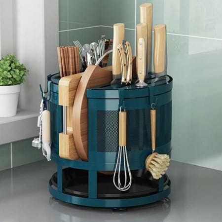 [해외]다기능 회전식 주방용 칼블럭 도마 젓가락 통합 수납 가성비 518924