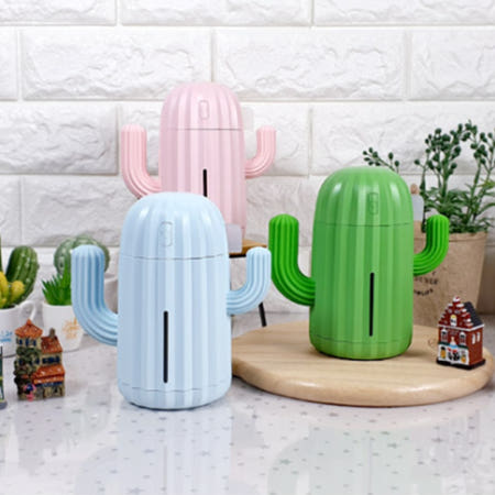 무선 선인장가습기 미니 USB 충전식 여행용가습기 무드등 휴대용 350ml