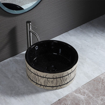 바인도기 우드 패턴 세면대 탑볼 세면기