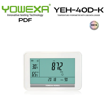 YOWEXA 요엑사 PDF CO2 온습도기록계 YEH-40D-K