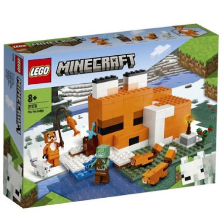 레고 마인크래프트 선물 물고기 여우 피켜 낚시대 가구 커다란 여우 집 즐거운 놀이