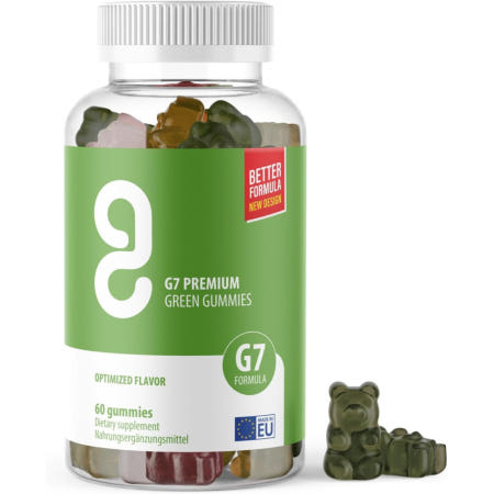 [해외]Green Gummies G7 Plus 곰 젤리 60개입 구미 보조제 씹어먹는 과일맛 운동 헬스 성인 남성 여성 아로마