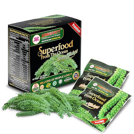 [초밥]미국 아마존 베스트셀러 바다포도 120g(20gx6ea) 베트남 냐짱 LONGEVITY 판매 1위 푸꾸옥 다낭 나트랑  석화