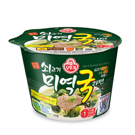 큰컵라면 오뚜기 쇠고기 미역국라면 100g, 6개