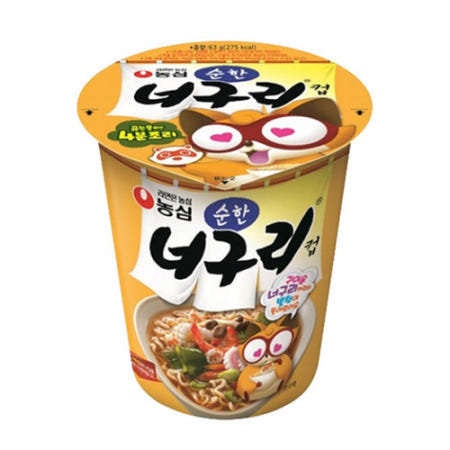 소컵라면 농심 너구리 순한맛, 63g, 24개