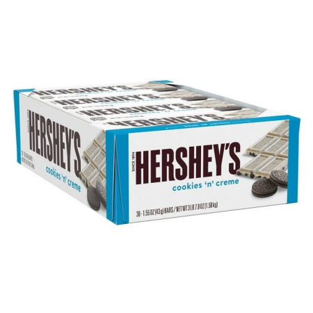 [해외]Hershey's 허쉬 미국 쿠키 앤 크림 초콜릿 바 36개입 1.58kg