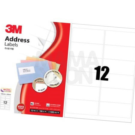[마마연협력업체OEM]마마연 3M 주소용 라벨 12칸 100매 A4라벨지 프린트라벨지
