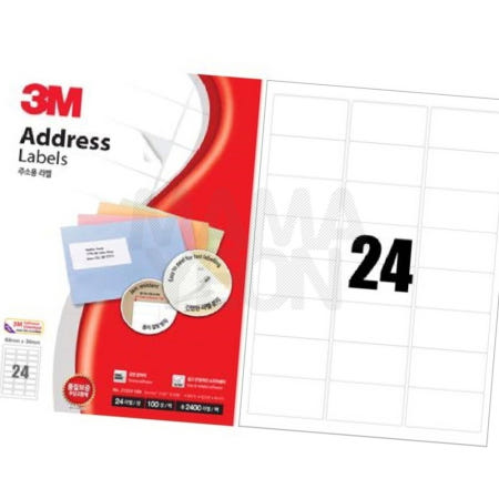 [마마연협력업체OEM]마마연 3M 주소용 라벨 24칸 100매 A4라벨용지 스티커라벨지