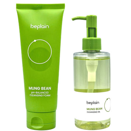 비플레인 녹두 약산성 클렌징폼 160ml+클렌징 오일 200ml