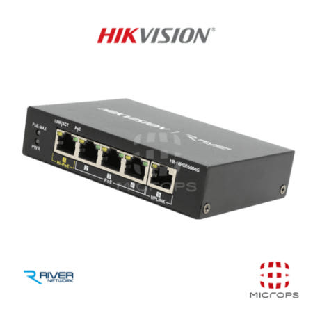 하이크비전 HR-HIPOE6004G HI-POE 1포트 POE 3포트 SFP 0포트 UP 2포트 60W 기가비트 POE스위치허브 [HR011