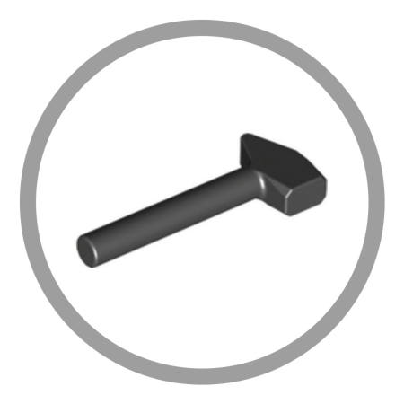 레고 소품 공구 망치 4522 블랙 (검정색 /452226)