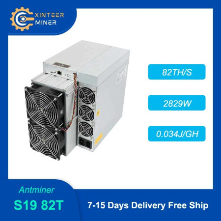 [해외]MOQ: 2, 새로운 Antminer S19 82T Asic 채굴, PSU Bitmain 비트코인 채굴 기계 포함, 무료 배송