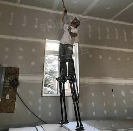 [해외]족장 죽마 알루미늄 키높이 신발 사다리 우마 도배 미장 작업 키자리 밸런스 스카이 러너