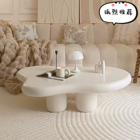 [해외]구름꽃 티테이블 거실 소가구 형크림 영향 심플먼트 모던데일 이형 낮은테이블 조용한 작은밥상