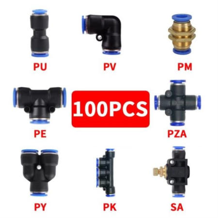 [해외]노즐 에어건 공압 퀵 커넥터 PU PV PE PY PM SA PZA 2MM 3MM 4MM 6MM 8MM 10MM OD 1 인치 4 스트레이트 스루 20 개 50/100 엉덩
