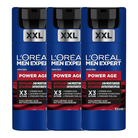 [해외] 로레알 맨 엑스퍼트 파워 에이지 모이스처라이징 페이스 크림 100ml 3개