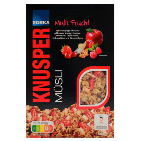 [해외]에데카 EDEKA KNUSPER Musli Multi Frucht 크런치 씨리얼 500g X 7팩 묶음 할인 판매 독일 내수용