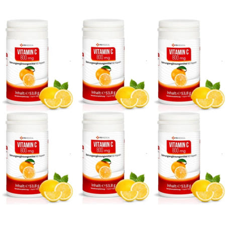 [해외]프리메디컬 비타민C 800mg 60캡슐 6개 비건 글루텐프로